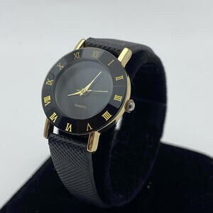 Accutime women's watch 8855WM 0318. Matte black, gold accent